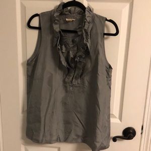 J Crew silk sleeveless tuxedo top